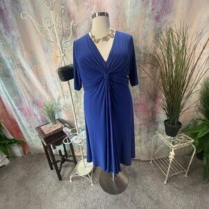 📌Jones New York Work-to- Weekend Soft Flowing Fabric Short Sleeves Midi Dress